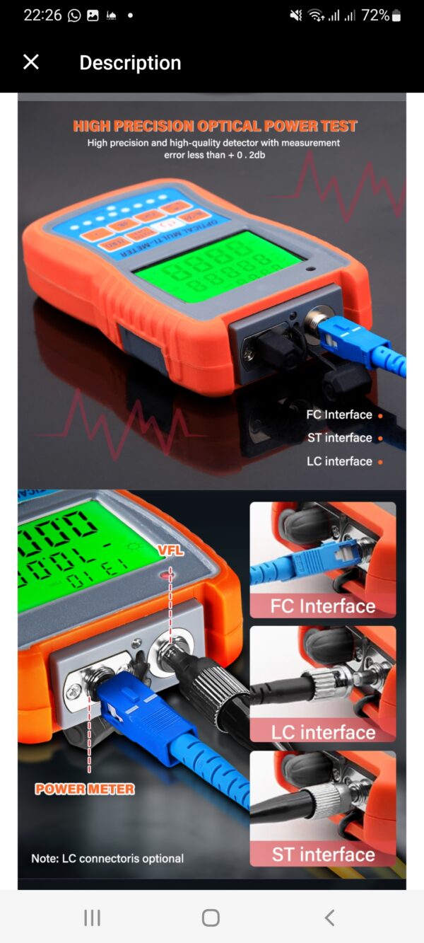Mini Power Mètre Optique 5 en 1 – Image 4